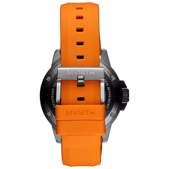 MVMT Men's Minimal Sport Automatic Orange Silicone Strap Watch 45mm - Picture 3 of 7